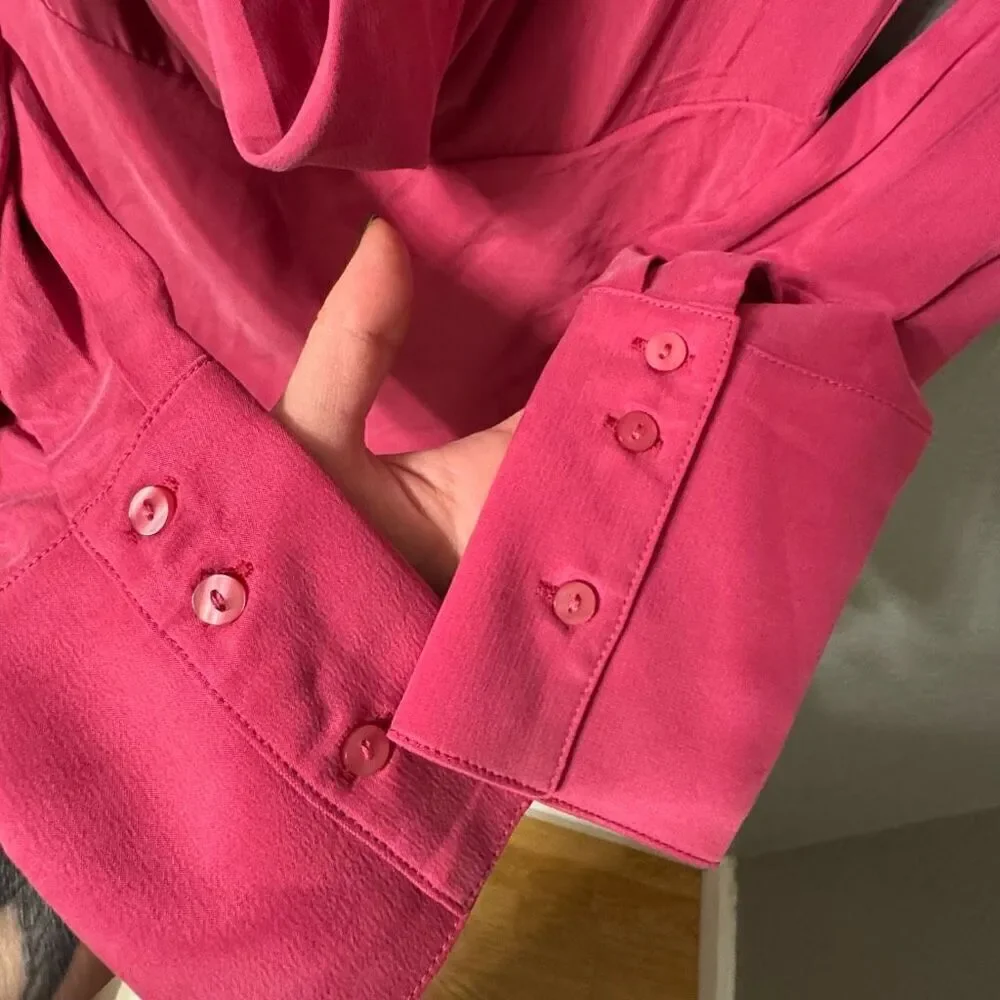 Revolve Sovere Atone Midi Shirt Dress in Magenta Size Small - Picture 7 of 9